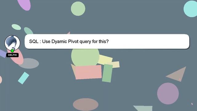 SQL : Use Dyamic Pivot query for this? смотреть онлайн