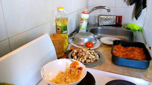 Запеканка картофельная с баклажанами 