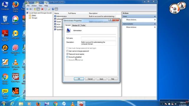how to enable administrator user account in window 7/8/8.1/10