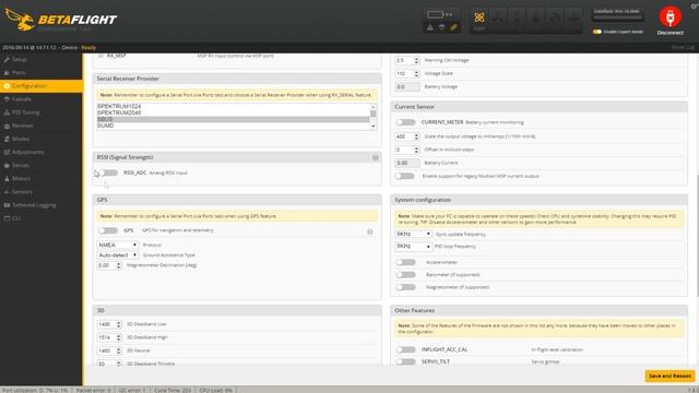 Обзор Betaflight Configurator