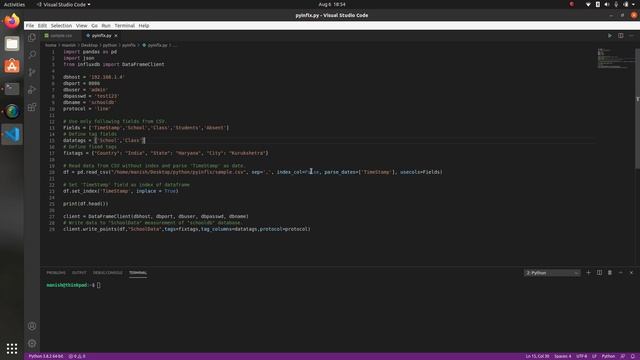 Python pandas dataframe into influxdb with tags смотреть онлайн