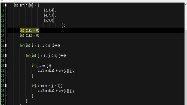 Diagonal Matrices in C++ | Diagonal difference of Matrix | lesson 12 смотреть онлайн