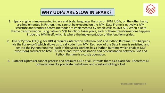 Why UDF's are slow in spark? PYSPARK UDF v/s SPARK SCALA UDF v/s PANDAS UDF смотреть онлайн