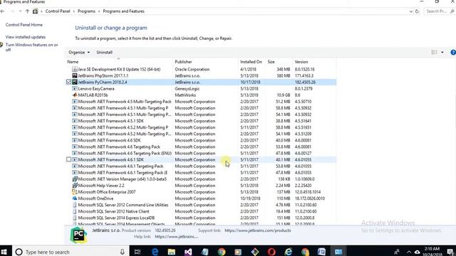 how to uninstall pycharm from windows 10 смотреть онлайн