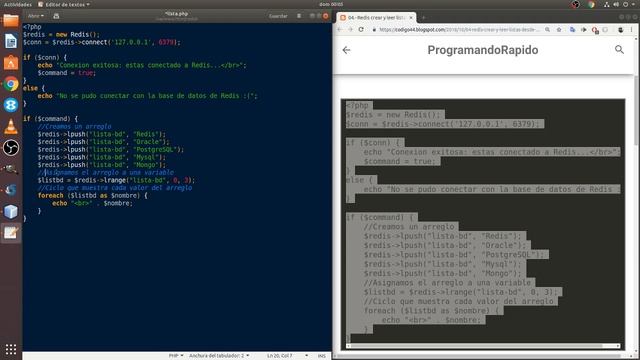 04.-Redis crear y leer listas desde php ? смотреть онлайн