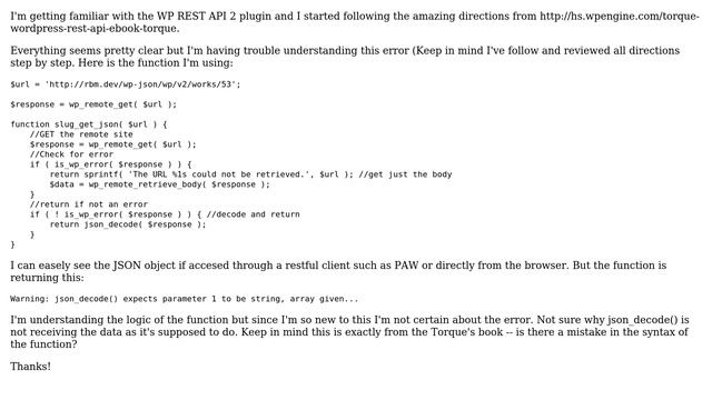 Wordpress: WP Rest API and json_decode() смотреть онлайн