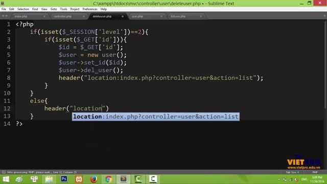 Training PHP MVC: Users manager 06 - Học Lập Trình PHP Miễn Phí смотреть онлайн