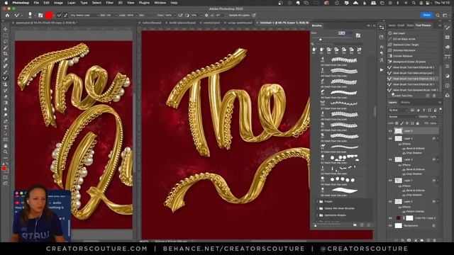 Creating Dimensional Gold & Pearl Lettering with Photoshop Mixer Brushes смотреть онлайн