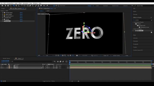 3D Metal Text in 3 Minutes using no plugins || After Effects Tutorial смотреть онлайн