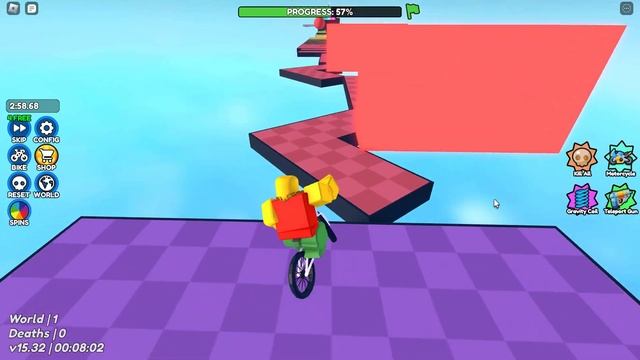 roblox "obby but you're on a bike" speedrun 5:59:50 (world 1) смотреть онлайн