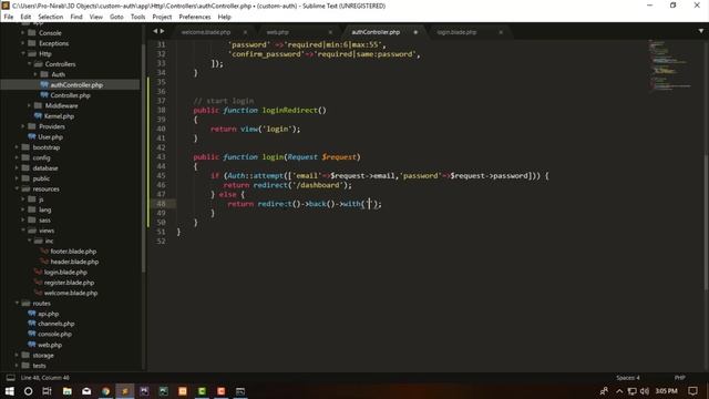 laravel custom authentication login part 2 смотреть онлайн