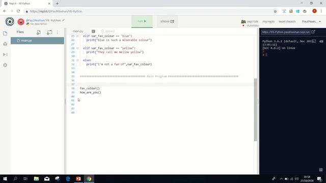 Python 6 1 Functions and the beginning of a Chat Bot смотреть онлайн