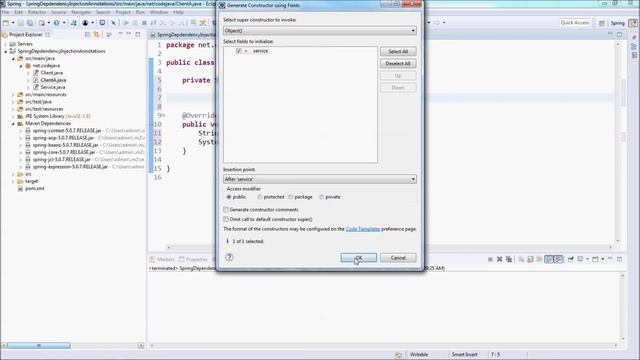 Spring Dependency Injection Example with Annotations смотреть онлайн