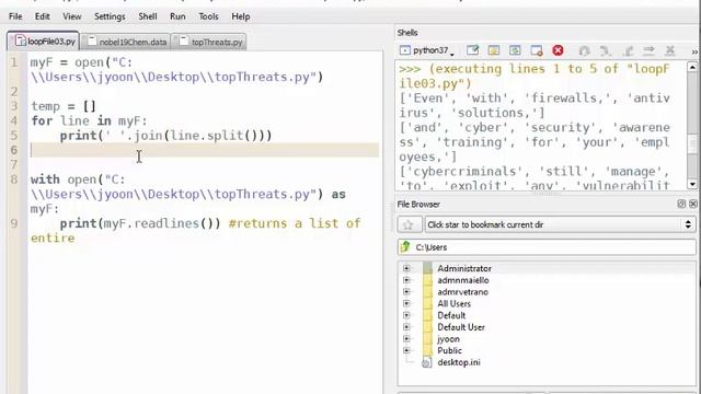 Python iteration reading a file смотреть онлайн