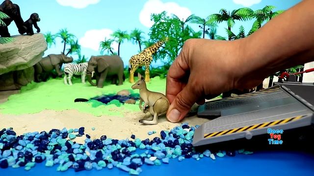 Wild Animal Toys in an Island - Learn Wild Animal Names for kids смотреть онлайн