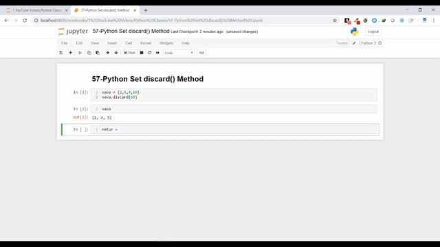 57-Python Set discard() Method смотреть онлайн