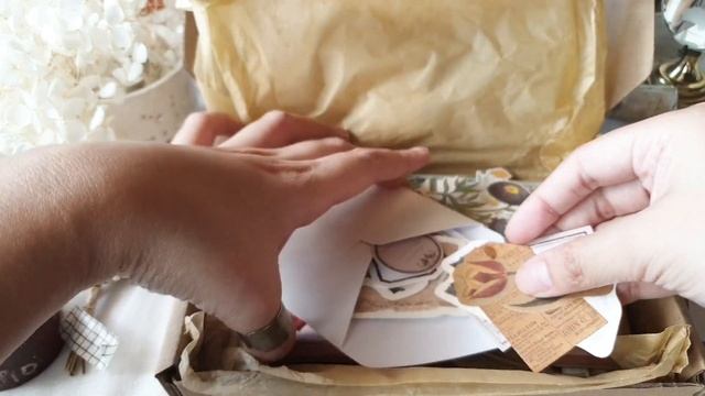 stationery haul mystery box • asmr unboxing + vintage botanical theme [by putitinpaper] смотреть онлайн