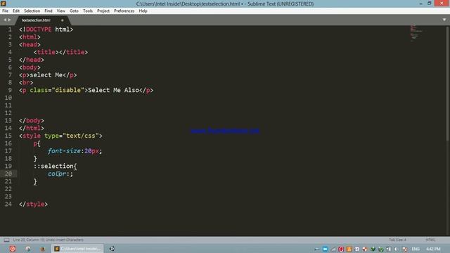 Text Selection Styling And Disabling Using Css | The Front End Developer | Css Trick смотреть онлайн
