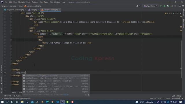 Drag and Drop File Uploading using Laravel Dropzone JS | Coding Xpress смотреть онлайн
