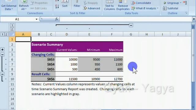 Using Scenario Manager in MS Excel 2007 in Hindi Part 20 смотреть онлайн