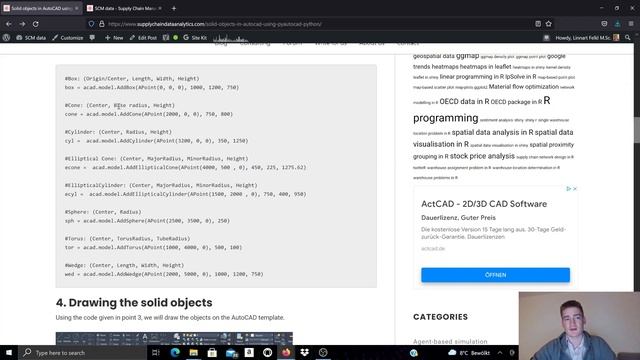 [EN 83] Solid objects with pyautocad, Python for AutoCAD смотреть онлайн