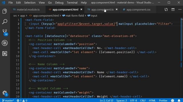Angular Material Tutorial - 29 - Data table Filtering смотреть онлайн