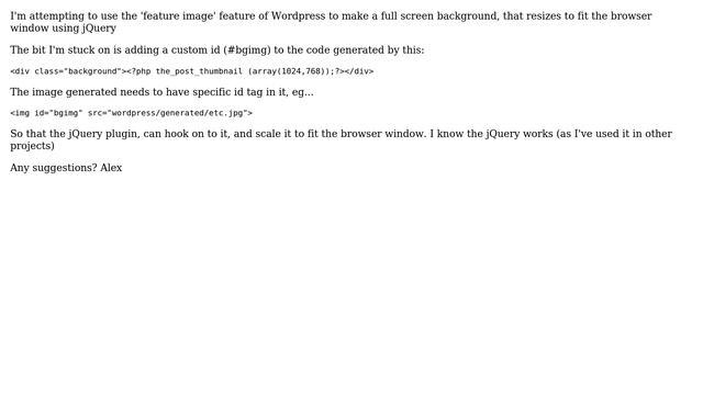 Wordpress: adding an id to the_post_thumbnail смотреть онлайн