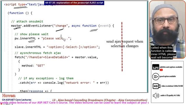 Ajax based Master Slave Cascading Dropdowns (Ajax Communication - 3)(Beginner Level)|ASP.NET Core 5 смотреть онлайн