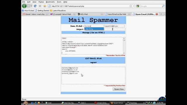spam spam mail with PHp mailer смотреть онлайн