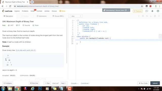 Coding Interview Tutorial 129 - Max Depth of Binary Tree [LeetCode] смотреть онлайн