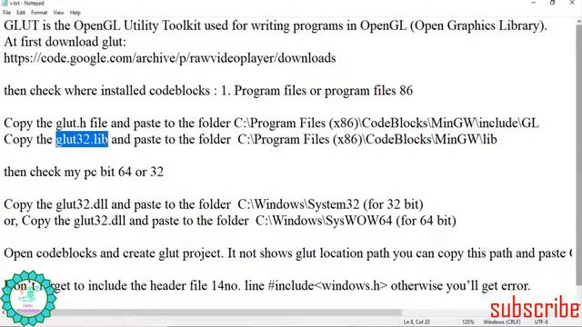 OpenGl Glut install step by step in Codeblocks bangla tutorial | Complete 100% | +with shortcut fil смотреть онлайн