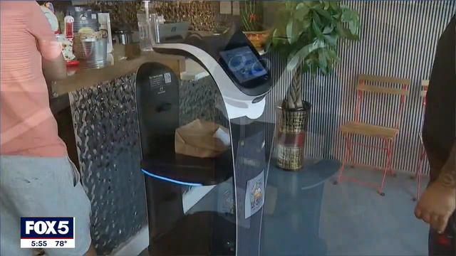 Feline robot waits tables in Brooklyn смотреть онлайн