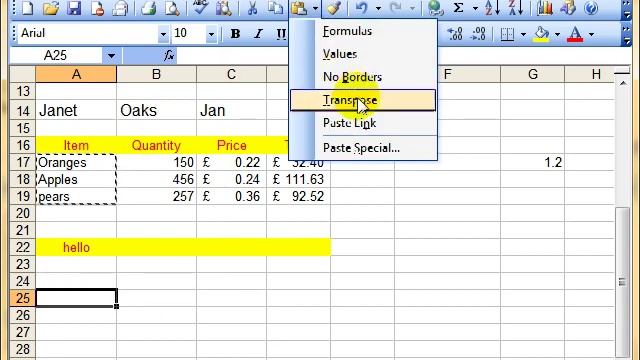 AM 462 Paste Special Microsoft Excel 2003 ECDL Advanced ITQ3 смотреть онлайн