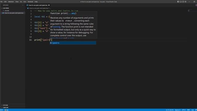 Lua Pairs Versus Ipairs смотреть онлайн