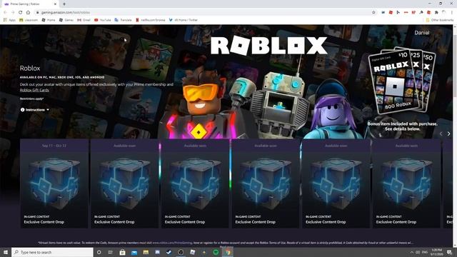 ROBLOX Prime Gaming Items coming later today! September 11, 2020! смотреть онлайн