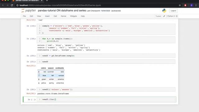 Pandas Series: Part(2): Data-frames and Series Basics смотреть онлайн