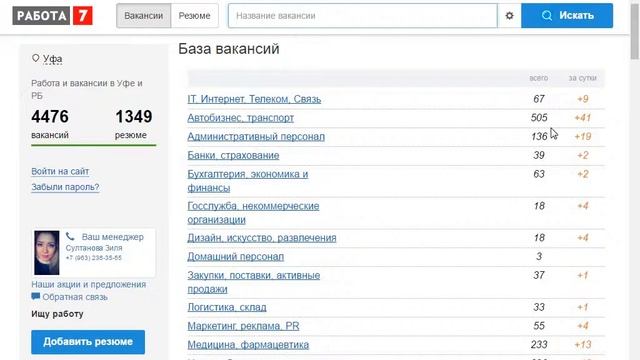 Вакансии в Уфе смотреть онлайн