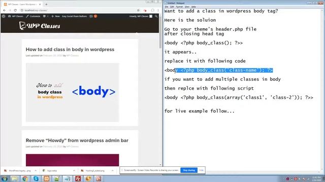 How to add class in body in wordpress by WP Classes смотреть онлайн