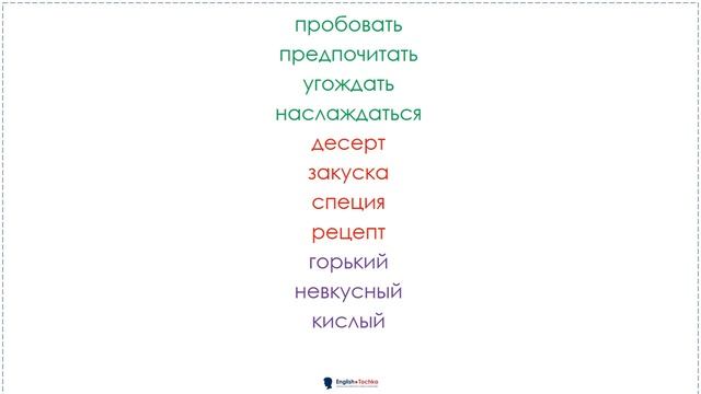 Английский за 2 месяца.Неделя 4. День 3. Слова. Vocabulary Week 4