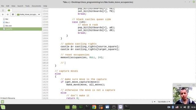 Bitboard CHESS ENGINE in C: implementing MAKE MOVE function (updating occupancy bitboards) смотреть онлайн