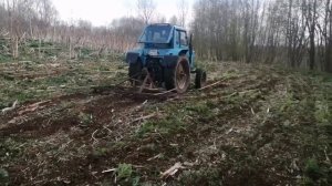 Мтз 80 Самодельная борона работает на двух разных участках???