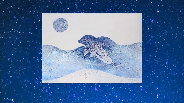 "Дельфины" - техника рисования набрызг, песня - Ольга Рождественская – Говорят, дельфины говорят... смотреть онлайн