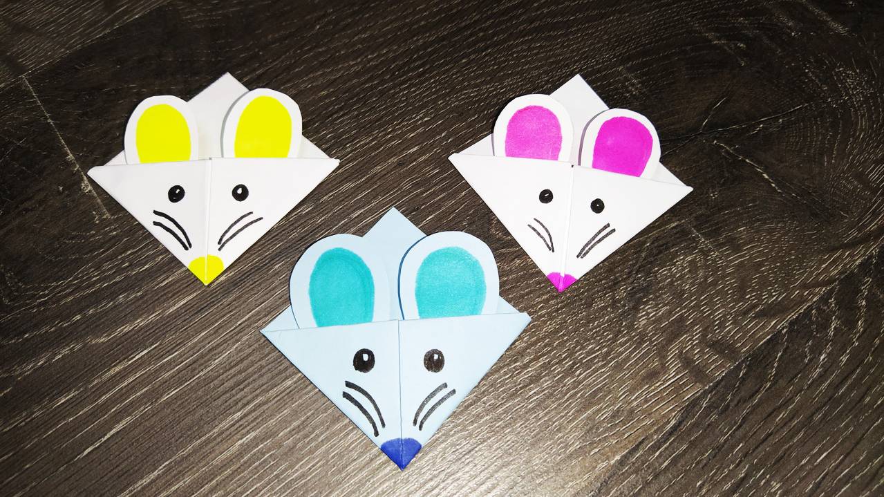 Мышка закладка из бумаги. Оригами. смотреть онлайн