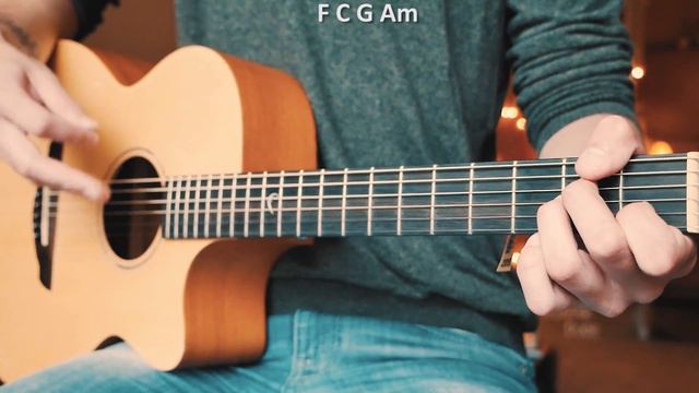 Bones Galantis OneRepublic Guitar Tutorial // Bones Guitar // Guitar Lesson #673 смотреть онлайн