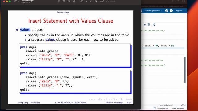 SAS - 6B - Proc SQL Creating Tables смотреть онлайн