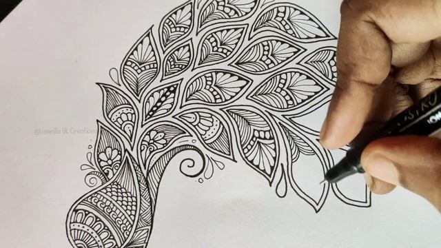 Peacock Mandala art | Peacock Pencil drawing |How to draw Lotus mandala art @VennilaYLCreations смотреть онлайн