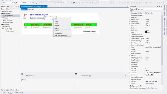 MS SSRS tutorial on report headers and footers. Adding page numbers, images and other options. смотреть онлайн