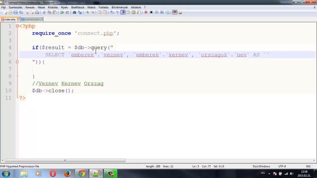 PHP 78 - Adatbáziskezelés MySQLi 11 - Két tábla összekapcsolása (JOIN) смотреть онлайн
