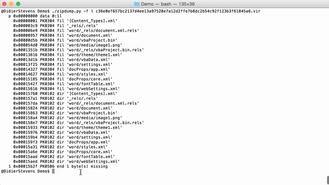zipdump.py: Malformed .docm File смотреть онлайн