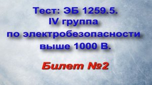 БИЛЕТЫ по Электробезопасности IV группа выше 1000 В. Билет 2